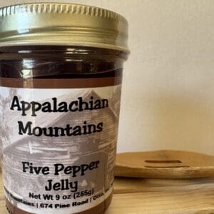 Jar of Appalachian Mountains five pepper jelly