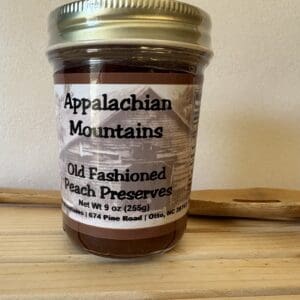Jar of Appalachian peach preserves
