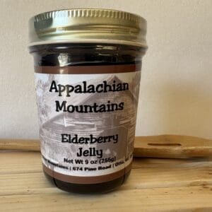 Jar of Appalachian Mountains elderberry jelly